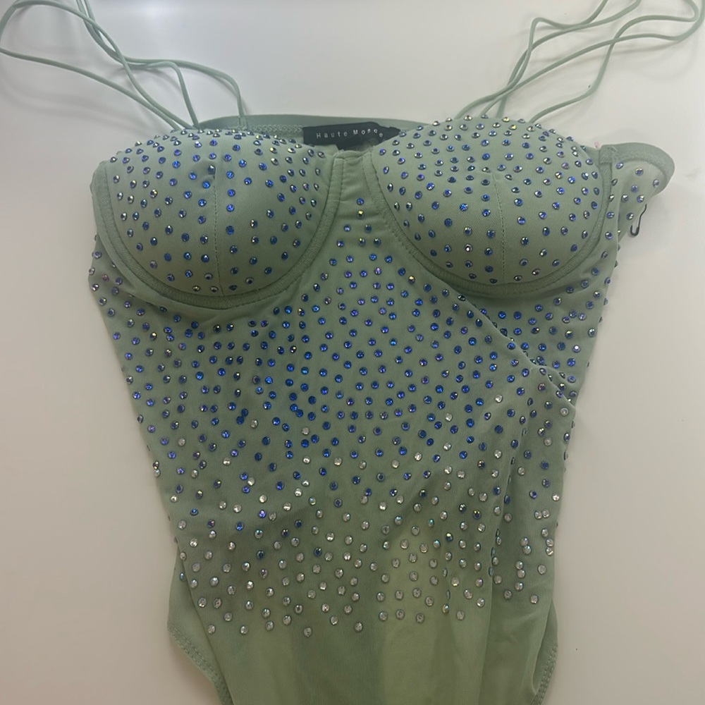 Haute Monde one piece diamond sparkly body suite